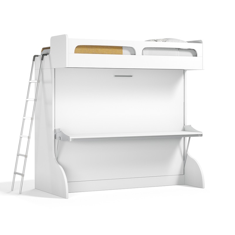Castello Twin Over Full Wall Bunk Bed with Desk Castello Twin Over Full Wall Bunk Bed with Desk