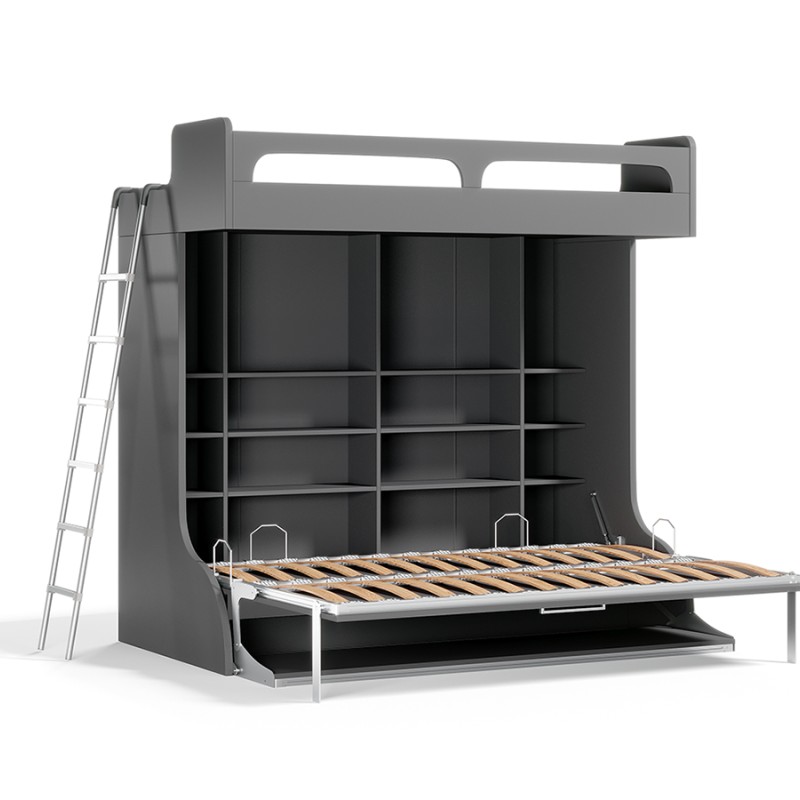 Castello Twin Over Full Wall Bunk Bed with Desk Castello Twin Over Full Wall Bunk Bed with Desk