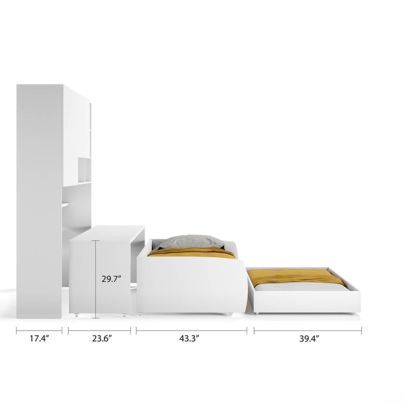 Eco Compact Twin/Twin XL Sofa Bed and Cabinets System Eco Compact Twin/Twin XL Sofa Bed and Cabinets System
