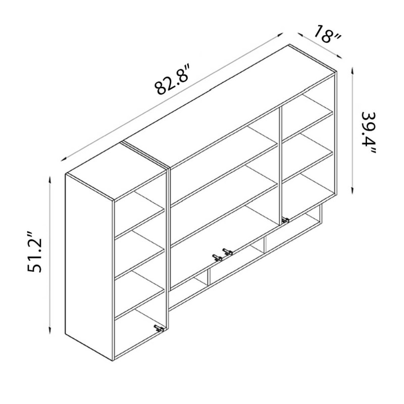 Eco Compact Twin/Twin XL Sofa Bed and Cabinets System Eco Compact Twin/Twin XL Sofa Bed and Cabinets System