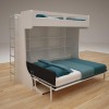 Castello Twin Over Full Wall Bunk Bed with Desk Castello Twin Over Full Wall Bunk Bed with Desk