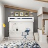Castello Twin Over Full Wall Bunk Bed with Desk Castello Twin Over Full Wall Bunk Bed with Desk