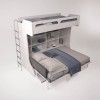 Castello Twin Over Full Wall Bunk Bed with Desk Castello Twin Over Full Wall Bunk Bed with Desk