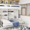 Castello Twin Over Full Wall Bunk Bed with Desk Castello Twin Over Full Wall Bunk Bed with Desk