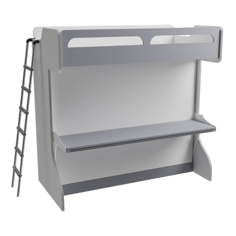 Castello Twin Over Full Wall Bunk Bed with Desk Castello Twin Over Full Wall Bunk Bed with Desk