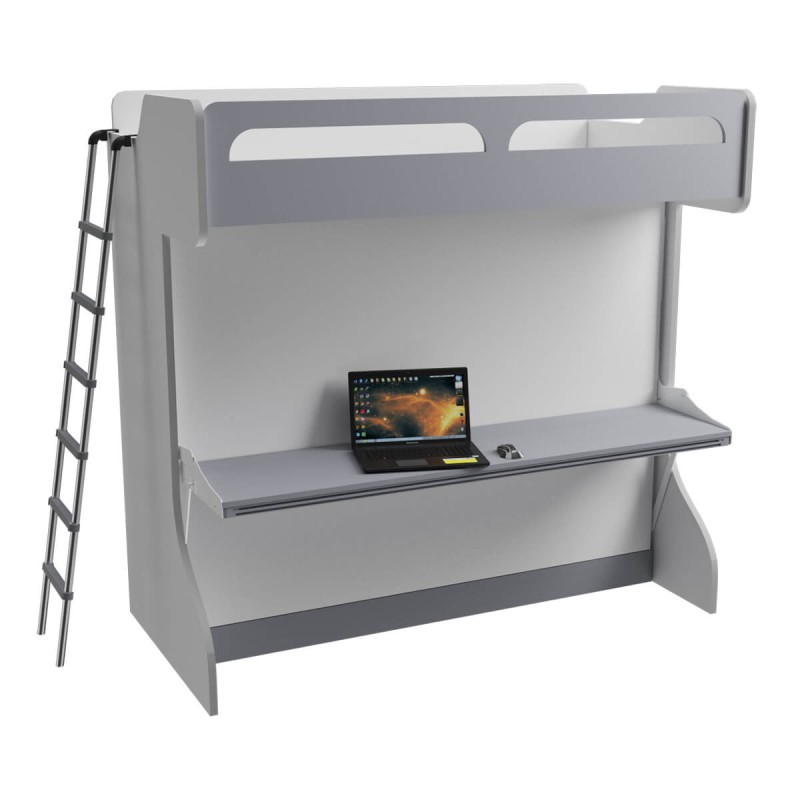 Castello Twin Over Full Wall Bunk Bed with Desk Castello Twin Over Full Wall Bunk Bed with Desk
