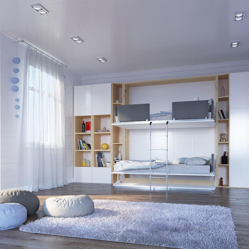 Pensiero Twin Wall Bunk Bed Pensiero Twin Wall Bunk Bed
