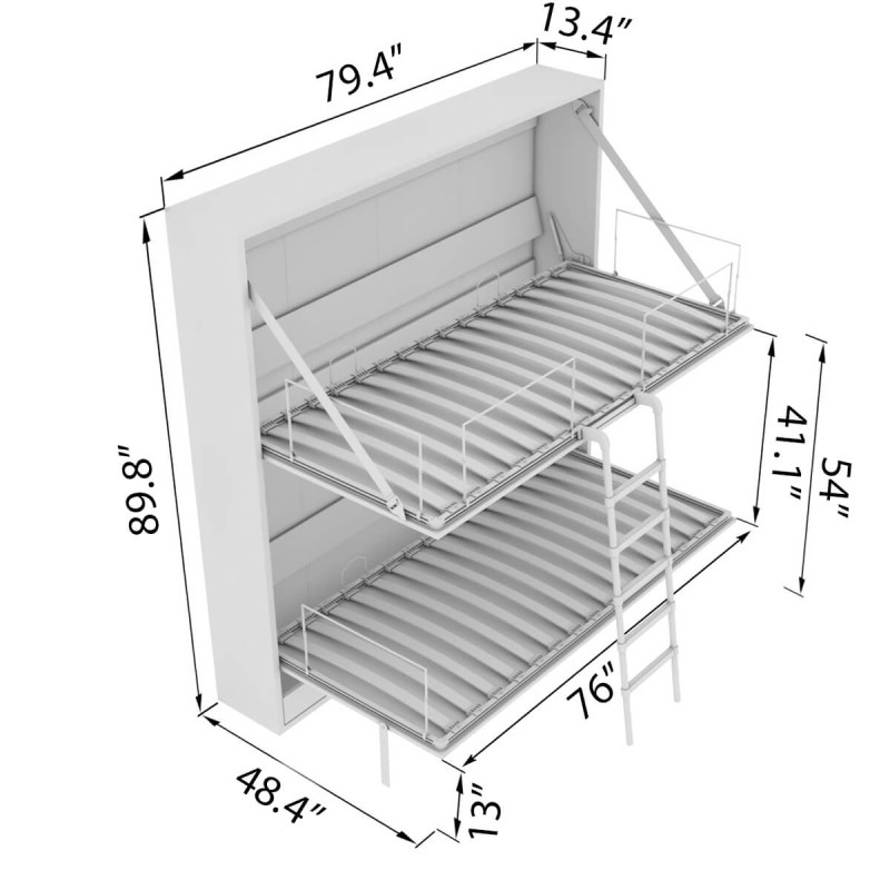 Pensiero Twin Wall Bunk Bed Pensiero Twin Wall Bunk Bed
