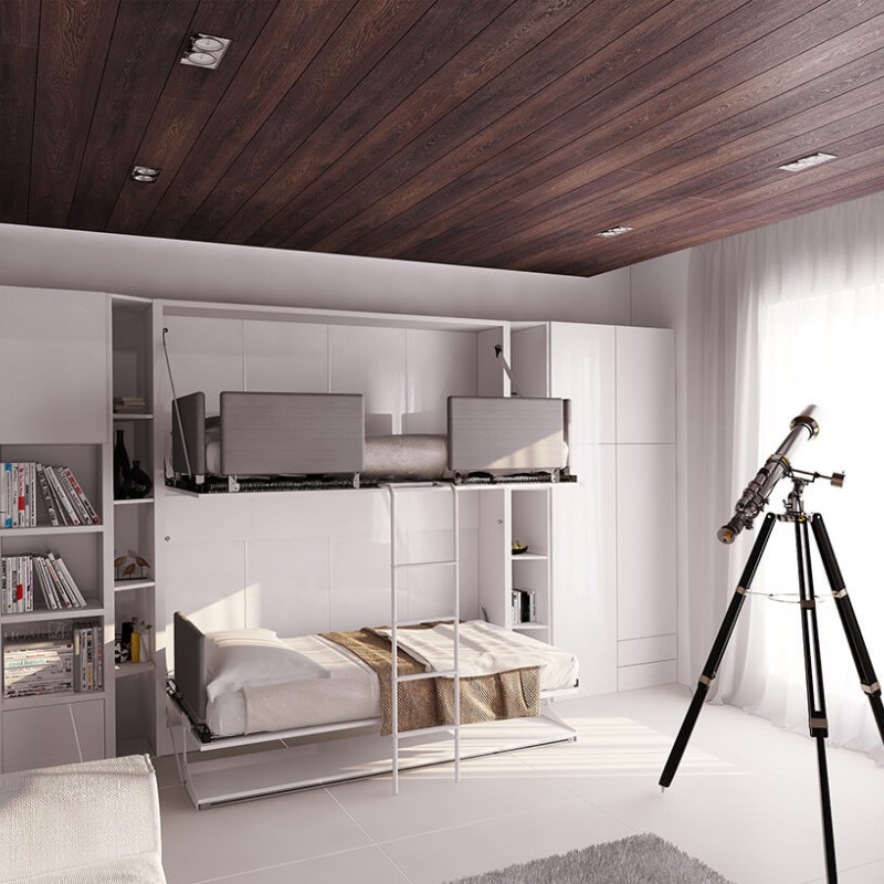 Pensiero Twin Wall Bunk Bed Pensiero Twin Wall Bunk Bed