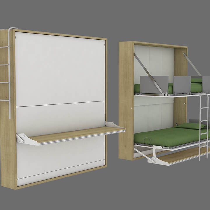 Pensiero Twin Wall Bunk Bed with Desk Pensiero Twin Wall Bunk Bed with Desk