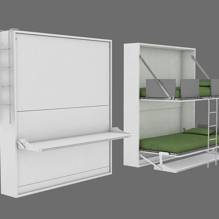 Pensiero Twin Wall Bunk Bed with Desk Pensiero Twin Wall Bunk Bed with Desk