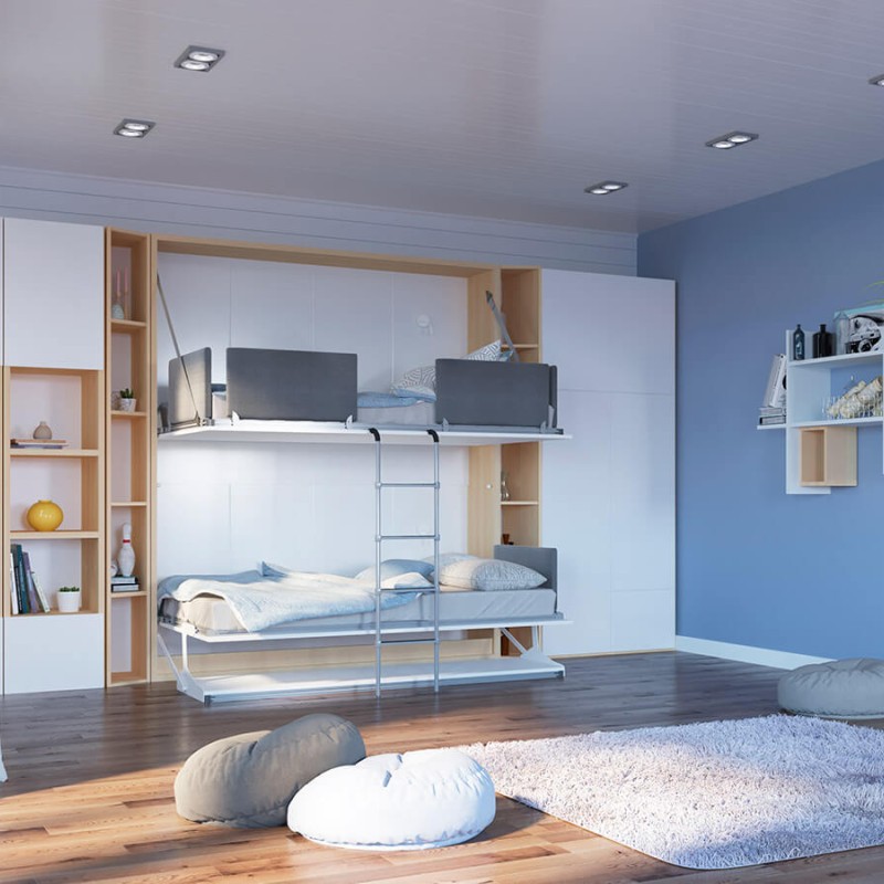 Pensiero Twin Wall Bunk Bed Pensiero Twin Wall Bunk Bed