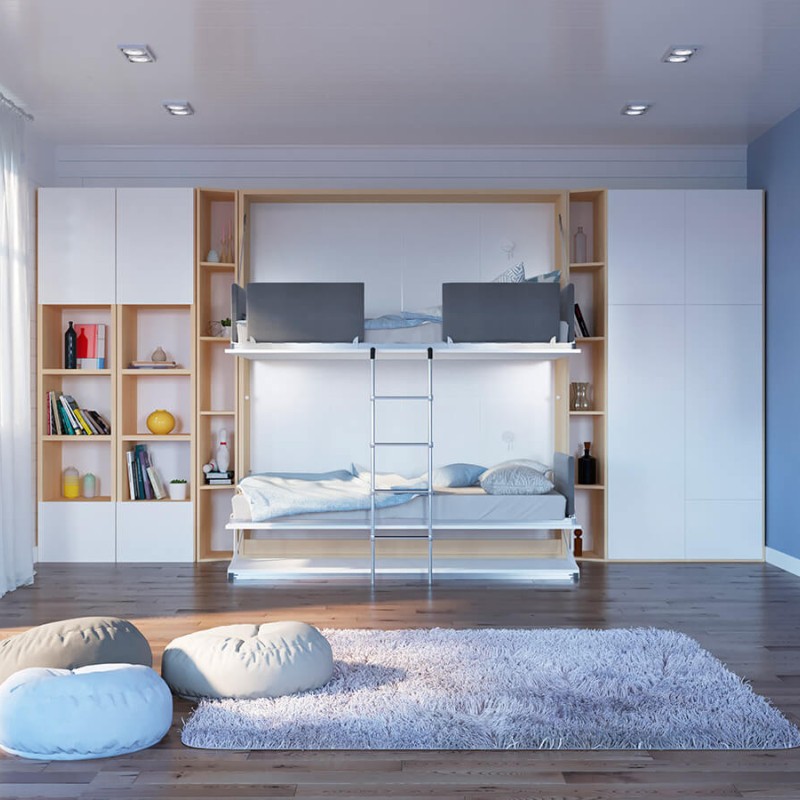Pensiero Twin Wall Bunk Bed Pensiero Twin Wall Bunk Bed