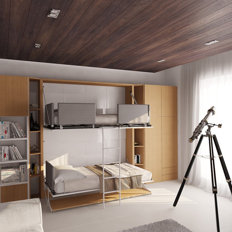 Pensiero Twin Wall Bunk Bed Pensiero Twin Wall Bunk Bed