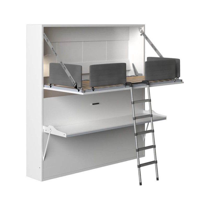 Pensiero Twin Wall Bunk Bed with Desk Pensiero Twin Wall Bunk Bed with Desk